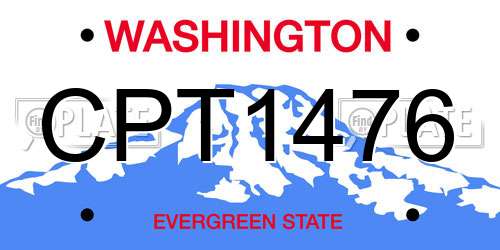 CPT1476 Washington License Plate