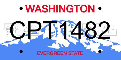 CPT1482 Washington License Plate