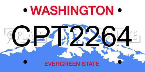 CPT2264 Washington License Plate