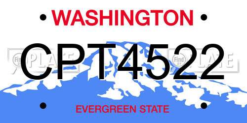 CPT4522 Washington License Plate