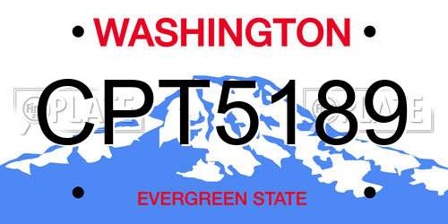 CPT5189 Washington License Plate