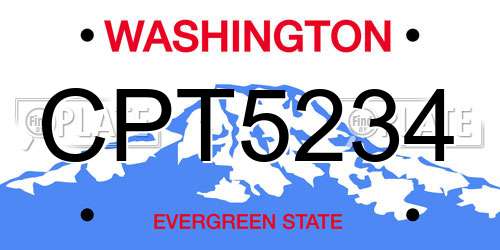CPT5234 Washington License Plate