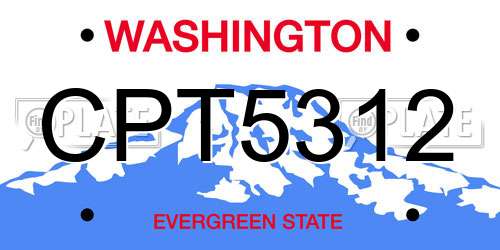 CPT5312 Washington License Plate