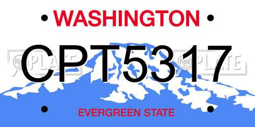CPT5317 Washington License Plate