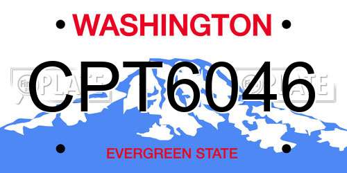 CPT6046 Washington License Plate
