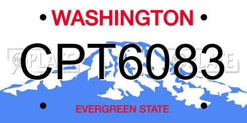 CPT6083 Washington License Plate