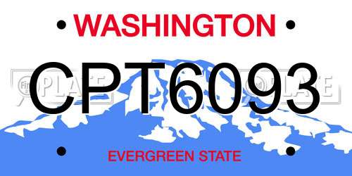 CPT6093 Washington License Plate