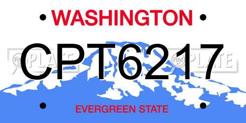 CPT6217 Washington License Plate