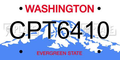 CPT6410 Washington License Plate