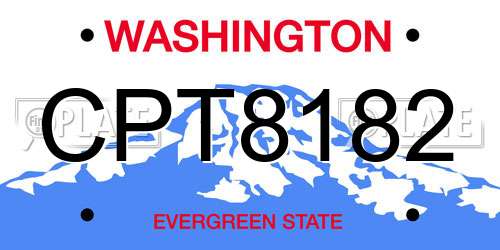 CPT8182 Washington License Plate