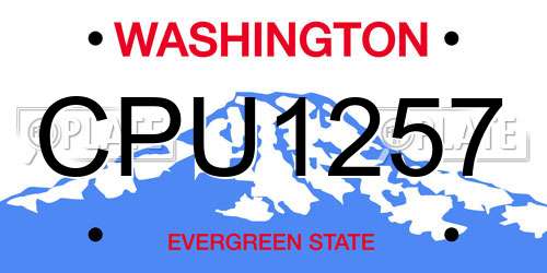 CPU1257 Washington License Plate