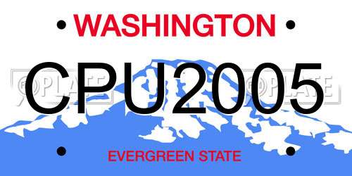 CPU2005 Washington License Plate