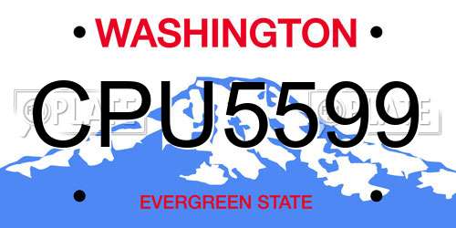 CPU5599 Washington License Plate