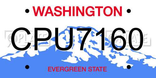 CPU7160 Washington License Plate