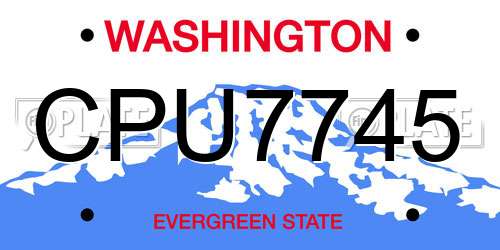 CPU7745 Washington License Plate