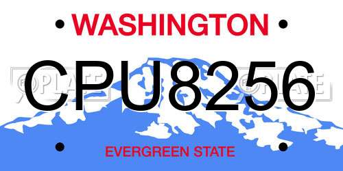 CPU8256 Washington License Plate