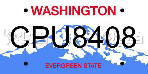 CPU8408 Washington License Plate