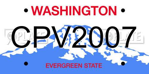 CPV2007 Washington License Plate