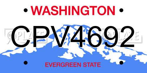 CPV4692 Washington License Plate