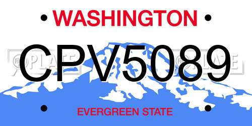CPV5089 Washington License Plate