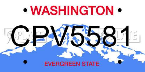 CPV5581 Washington License Plate