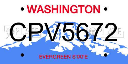 CPV5672 Washington License Plate