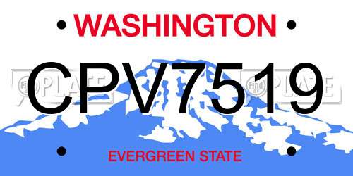 CPV7519 Washington License Plate