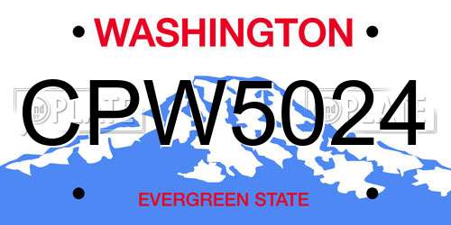 CPW5024 Washington License Plate