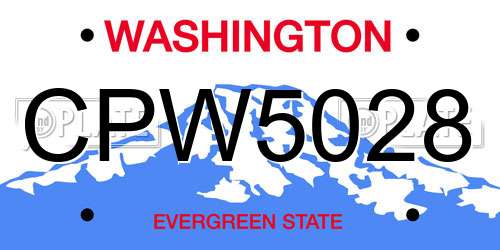 CPW5028 Washington License Plate