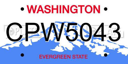 CPW5043 Washington License Plate