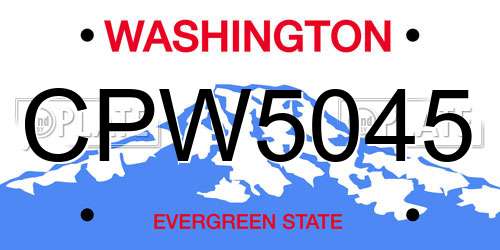 CPW5045 Washington License Plate