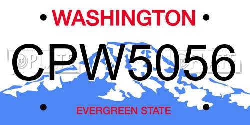 CPW5056 Washington License Plate