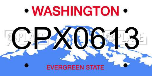 CPX0613 Washington License Plate