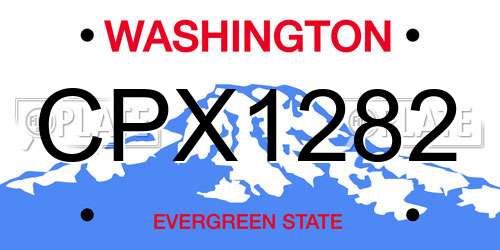 CPX1282 Washington License Plate