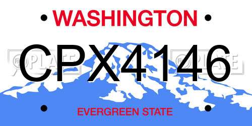 CPX4146 Washington License Plate