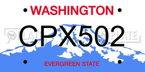 CPX502 Washington License Plate