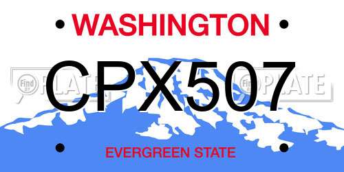 CPX507 Washington License Plate