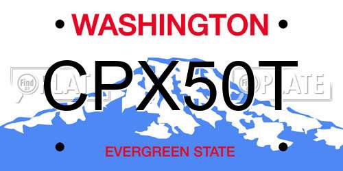 CPX50T Washington License Plate
