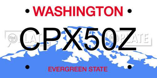 CPX50Z Washington License Plate