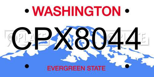 CPX8044 Washington License Plate