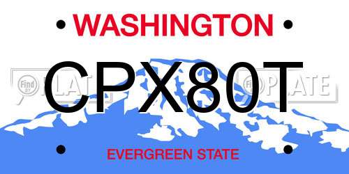 CPX80T Washington License Plate