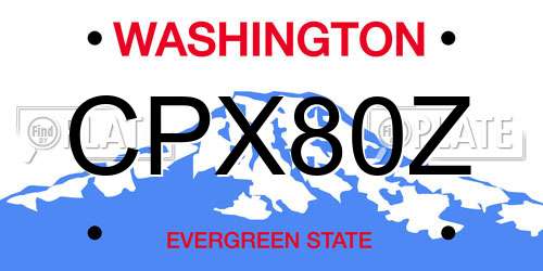 CPX80Z Washington License Plate