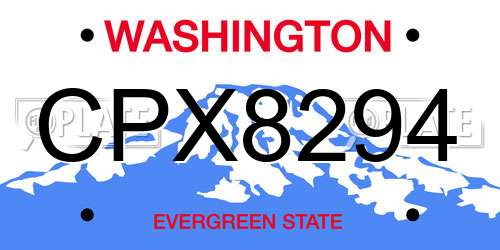 CPX8294 Washington License Plate