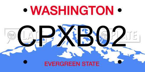 CPXB02 Washington License Plate
