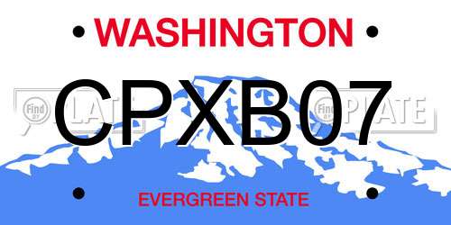 CPXB07 Washington License Plate