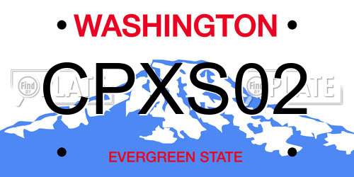 CPXS02 Washington License Plate
