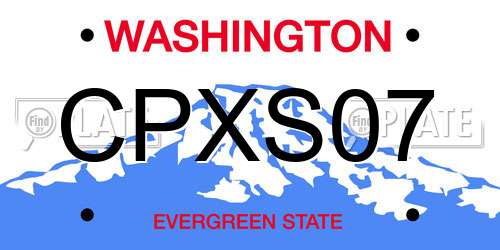 CPXS07 Washington License Plate