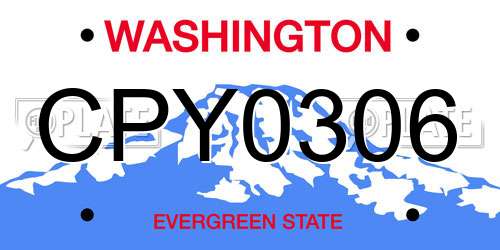 CPY0306 Washington License Plate