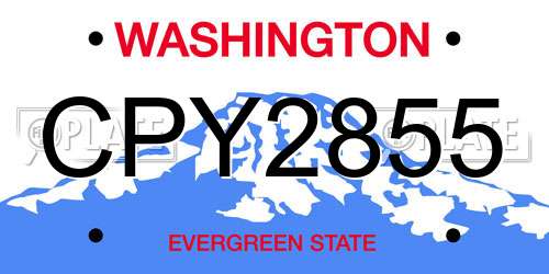 CPY2855 Washington License Plate