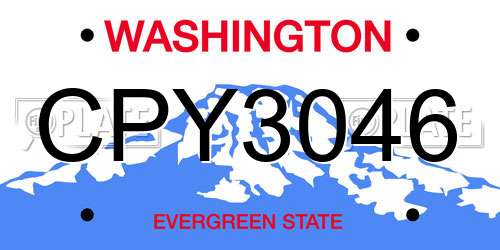 CPY3046 Washington License Plate